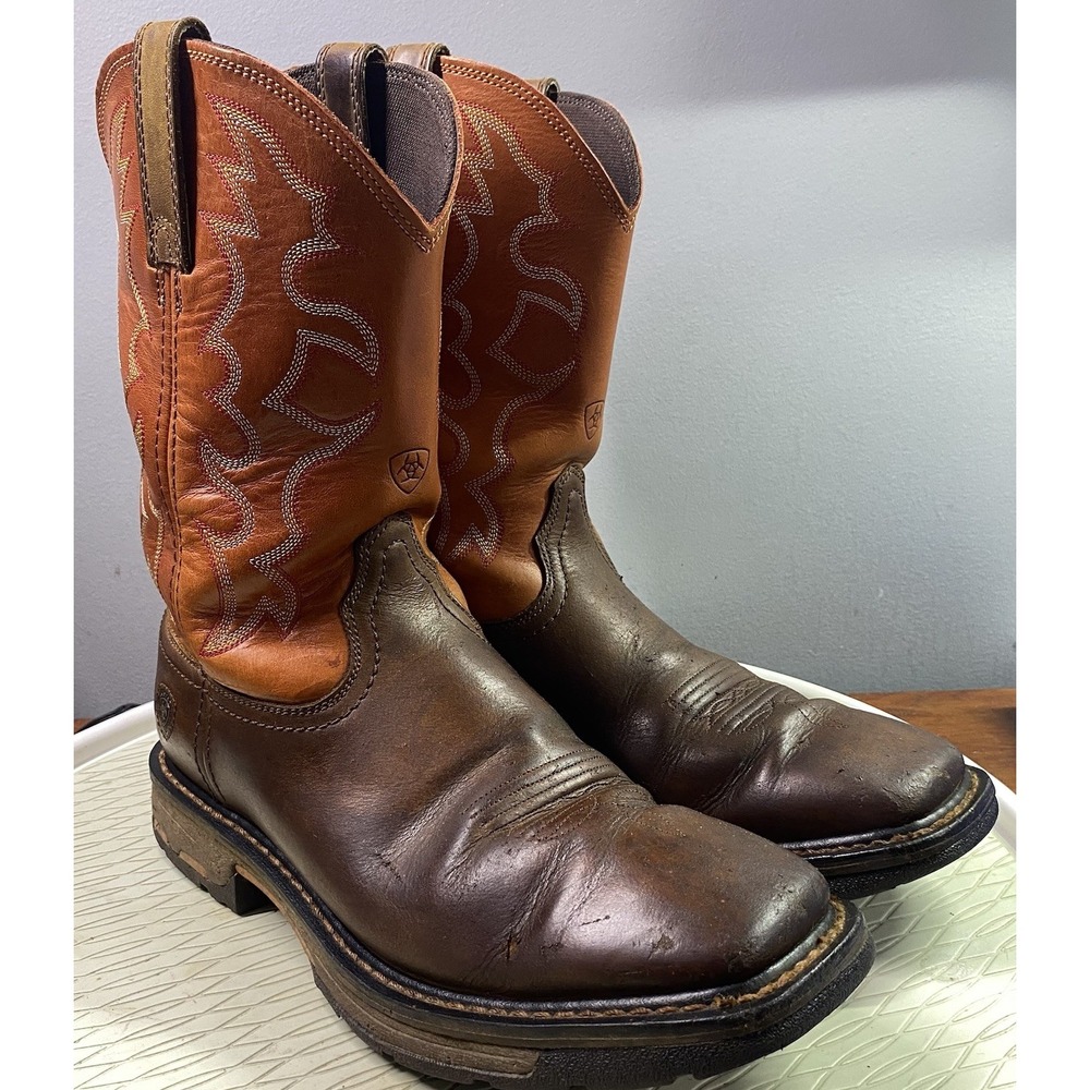 Ariat® Men's Leather WorkHog XT Dark Brown Work Cowboy ASTM/EH Boots Sz. 8.5 D